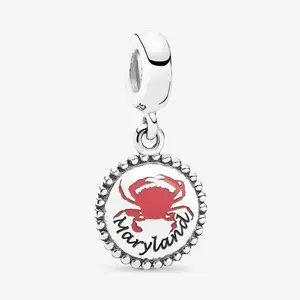 Maryland Crab Dangle Charm, Mixed Enamel