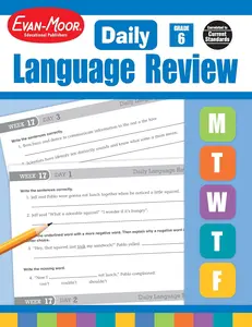 Evan-Moor Daily Language Review, Grade 6, Activities, Homeschooling and Classroom Resource Workbook, Reproducible Worksheets, Teacher