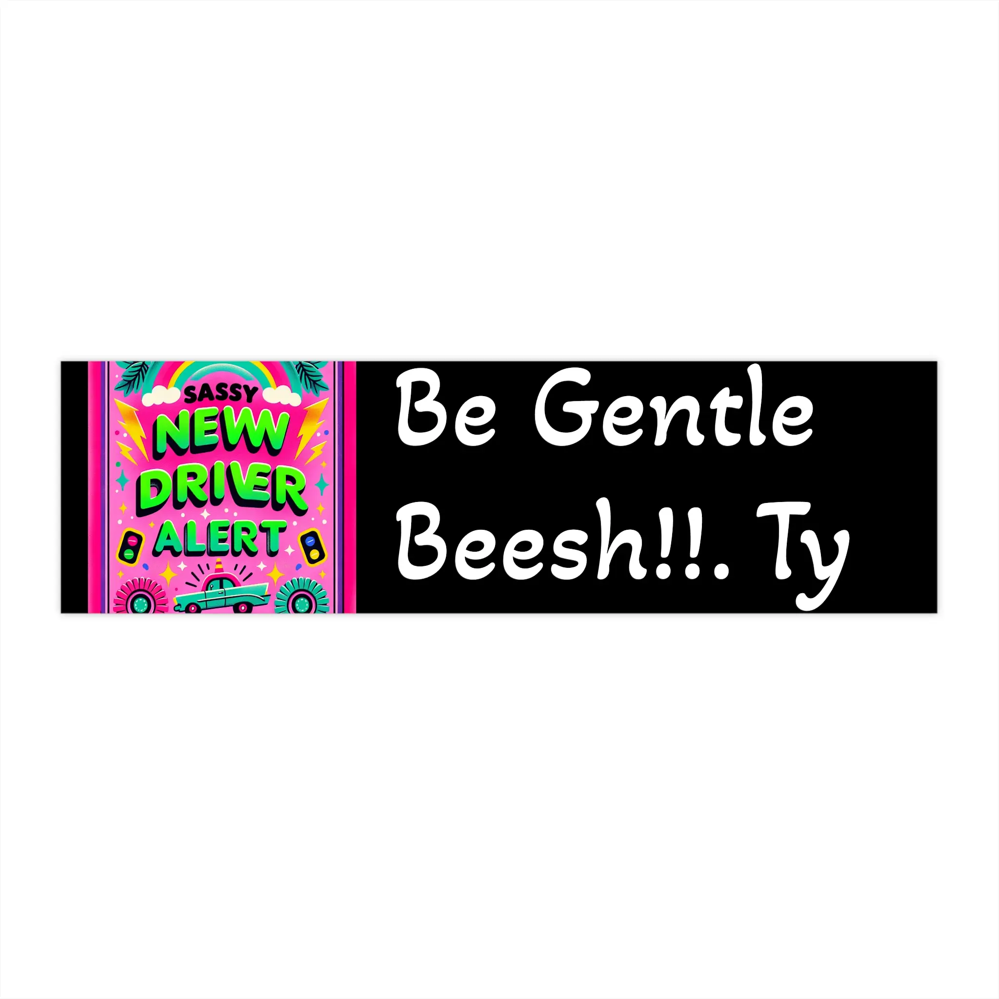 Sassy New Driver Alert Bumper Stickers | Fun Car Décor, New Driver Gift, Road Trip Accessories, Car Safety Reminder, Unique Gift Idea