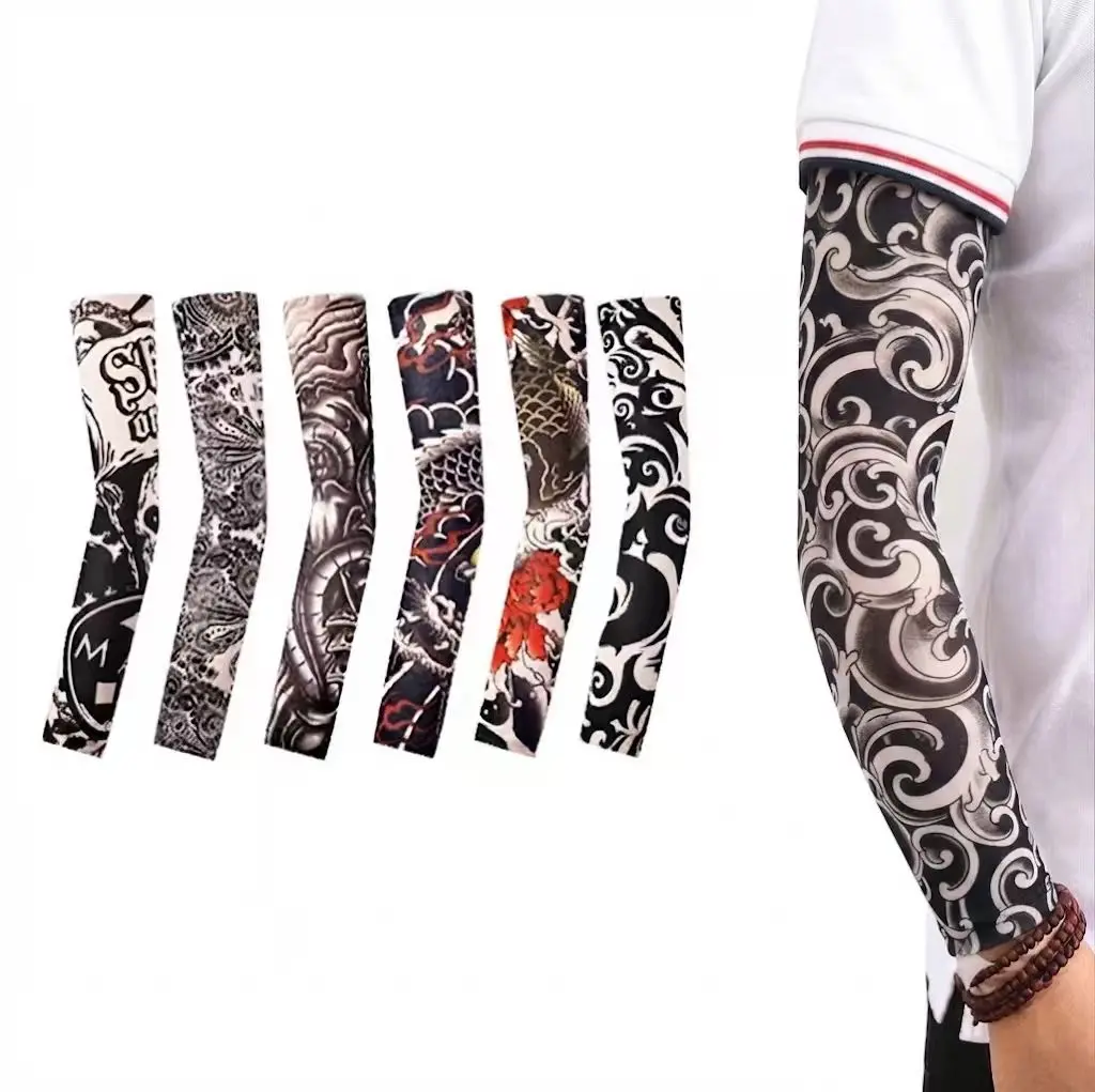 Tattoo Arm Sleeves for Men & Women, Realistic Tattoo Sleeve Covers with UV Sun Protection, Breathable Cooling Arm Sleeves for Fishing, Cycling, Running, Outdoor Sports & Daily Wear