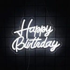 Happy Birthday Neon Sign, Happy Birthday Light Up Sign, Neon Happy Birthday Sign, Happy Birthday Led Sign for Backdrop All Birthday Party Decoration USB Powered Easy to Hanging