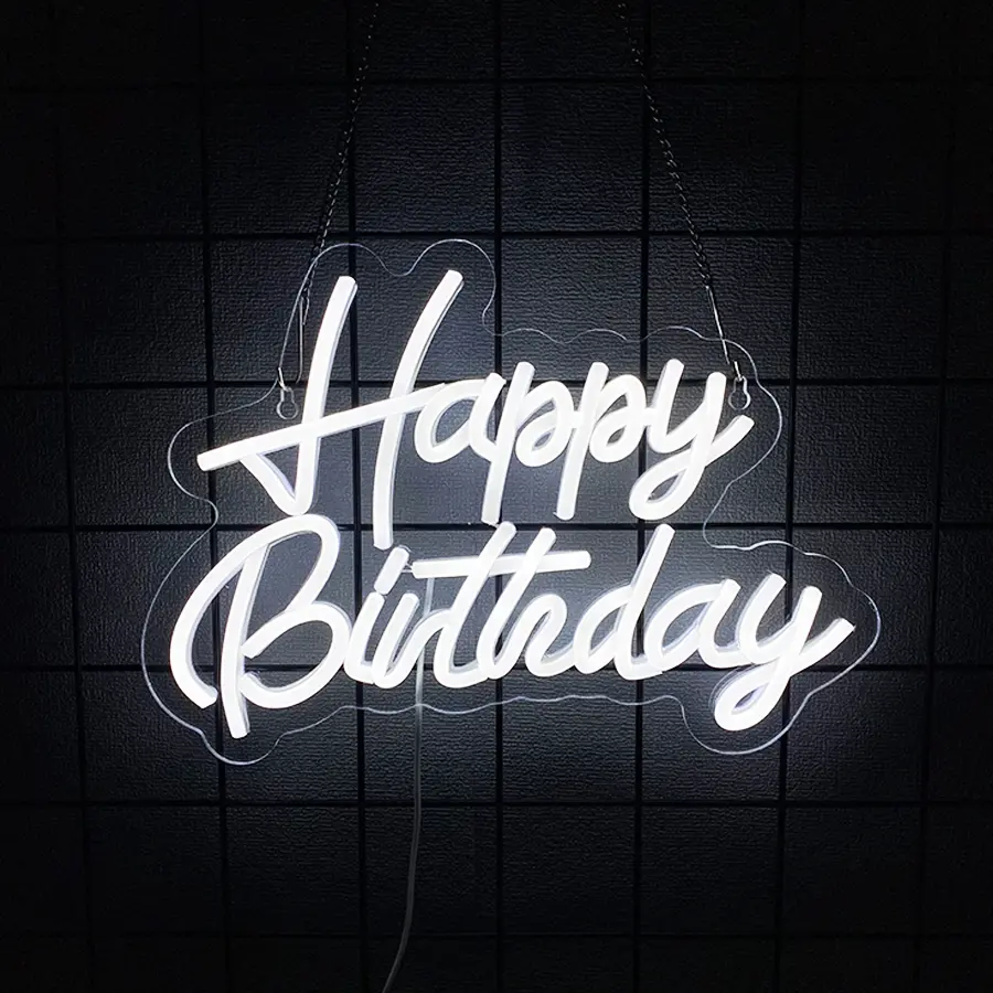 Happy Birthday Neon Sign, Happy Birthday Light Up Sign, Neon Happy Birthday Sign, Happy Birthday Led Sign for Backdrop All Birthday Party Decoration USB Powered Easy to Hanging