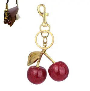 Cherry Bag Charms, Handbag Accessory with Included Bag, Festive Gift for Women