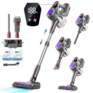 HOOFUN Cordless Vacuum Cleaner, 50mins Runtime, Powerful Stick Vacuum 6*2600mah Rechargeable Cordless Vacuum for Carpet, Tile, Pet Hair, Hardwood Floors