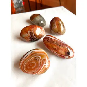 Banded Carnelian Palm Stone