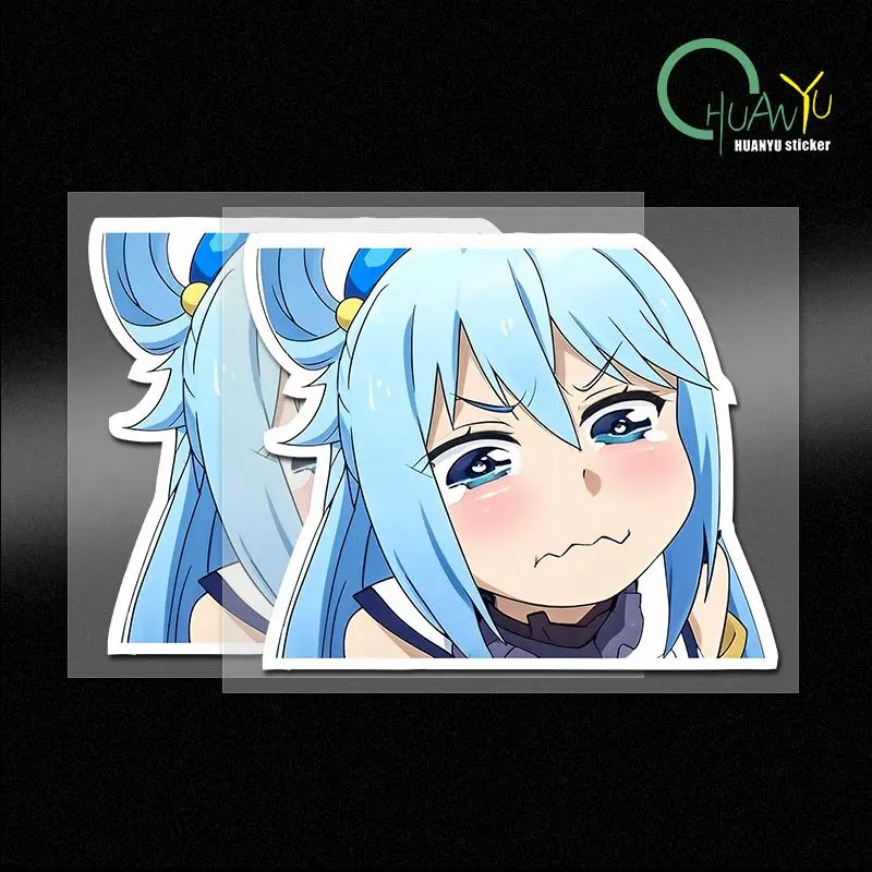Aqua Konosuba  5PCS Stickers for Background Window Luggage Living Room Home Water Bottles Wall Room Print Decorations Art