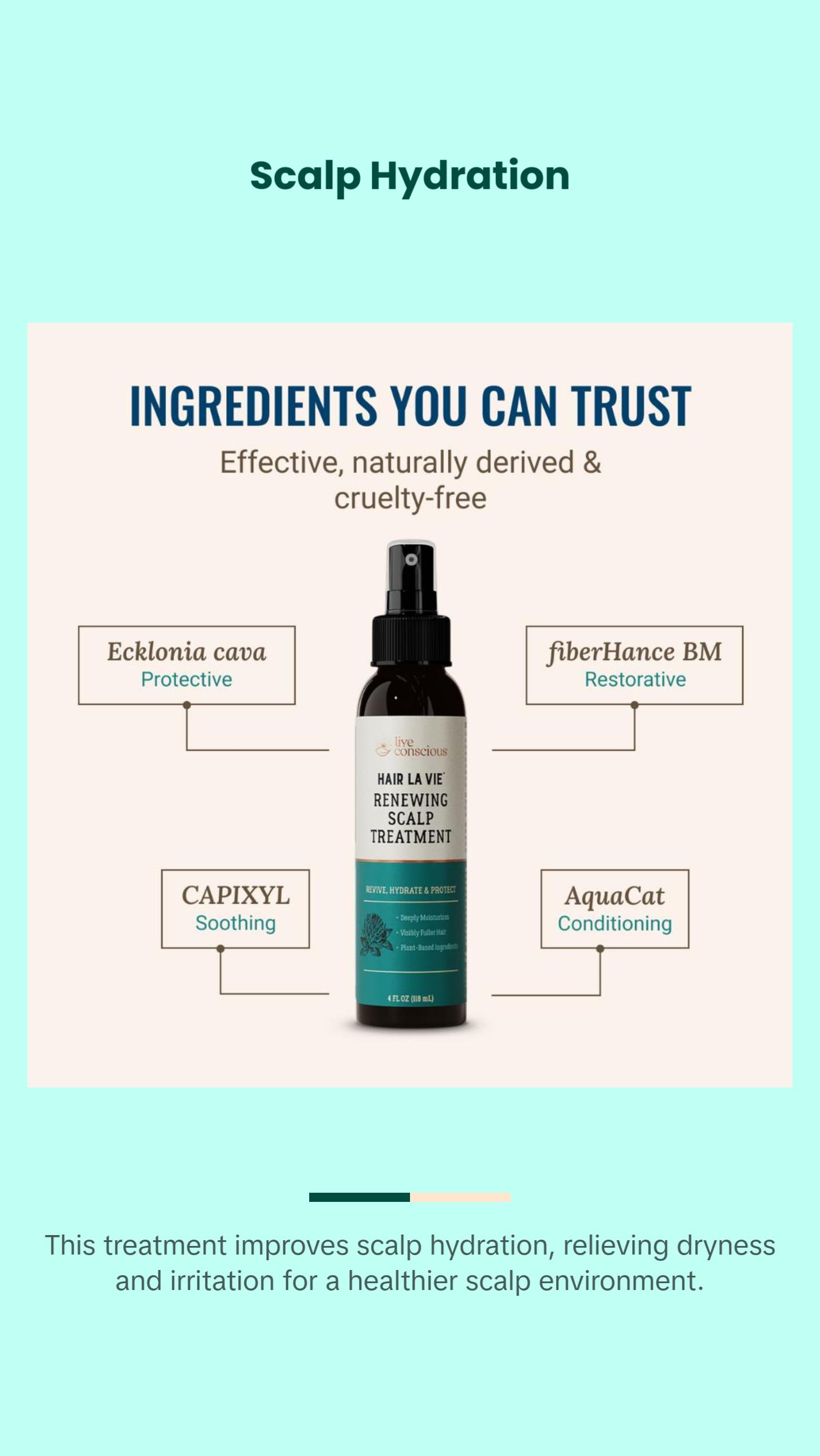 Live Conscious Hair La Vie Renewing Scalp Treatment - Hair Thickening Spray & Scalp Treatment - Lightweight Formula - Add Volume to Hair & Soothe Scalp for Hair Growth