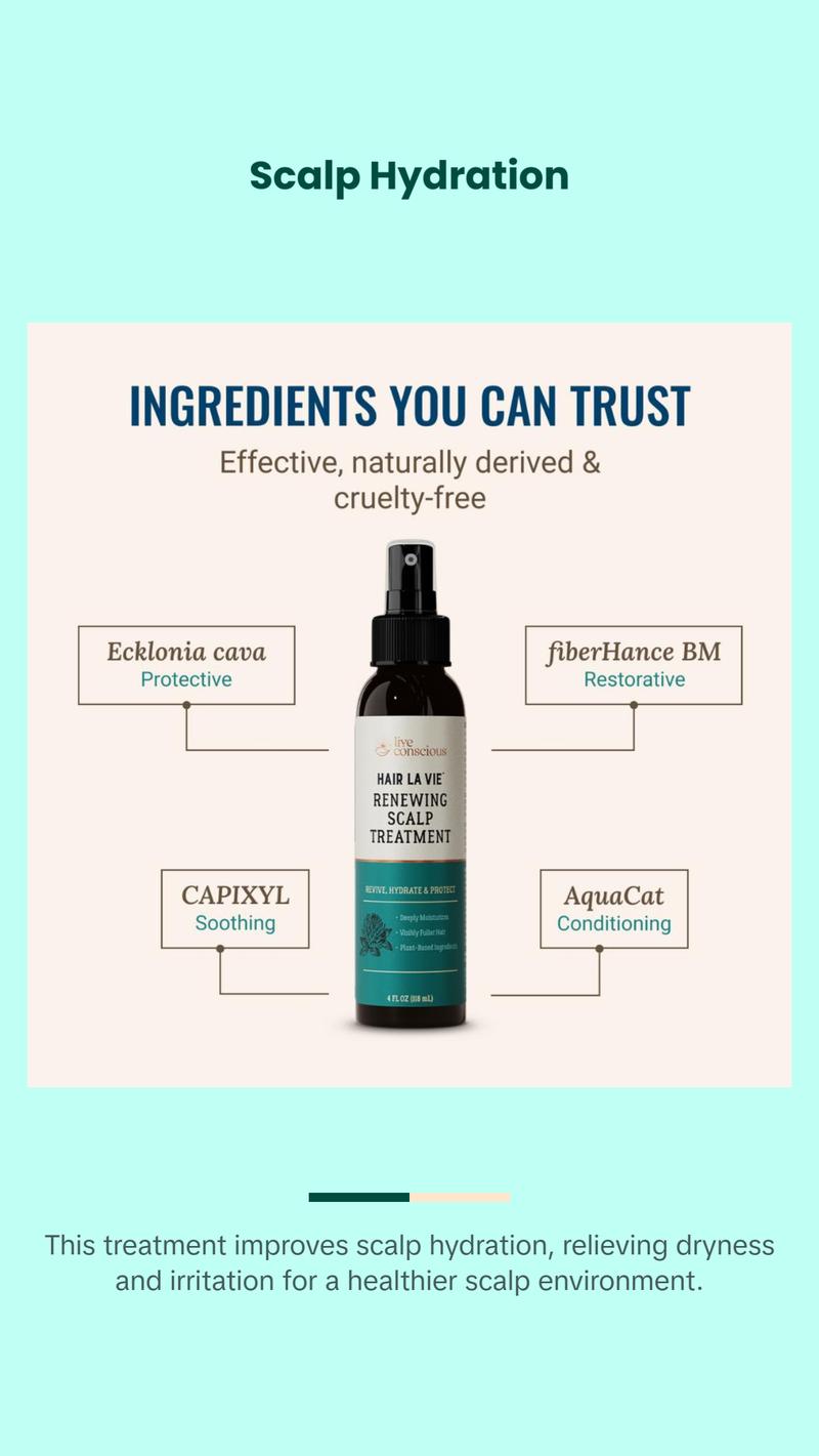 Live Conscious Hair La Vie Renewing Scalp Treatment - Hair Thickening Spray & Scalp Treatment - Lightweight Formula - Add Volume to Hair & Soothe Scalp for Hair Growth Live Conscious Hair La Vie Renewing Scalp Treatment - Hair Thickening Spray & Scalp Treatment - Lightweight Formula - Add Volume to Hair & Soothe Scalp for Hair Growth