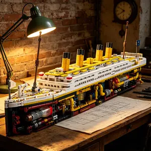 1812pcs Half Mechanical Titanic Model Kit, Detailed Replica Building Set, Perfect for Collectors & Enthusiasts, Educational Toy Gift Idea