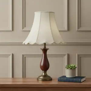 HomeRoots 654723 7.5 in. Linen Piped Bell Lamp Shade, Eggshell