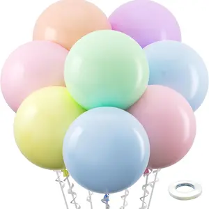36 Inch Giant Latex Balloons Set, 8 Pieces Multicolor Oval Shape, Perfect for Birthday Wedding Party Decorations, No Choking Hazard Warning