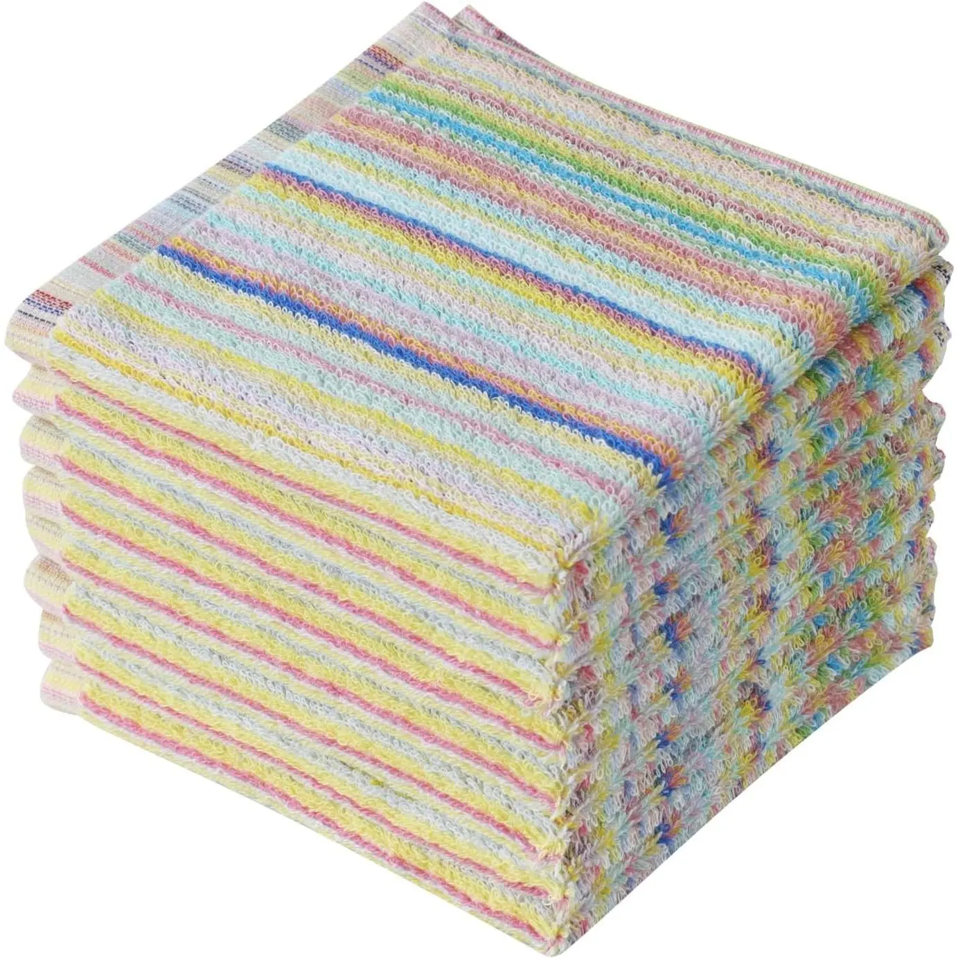 Kitchen Dishcloths for Washing Dishes, Ultra Absorbent Dish Rags, Cotton Cleaning Cloths Pack of 8, 12x12 Inches (Multi-1, 12x12 inch)