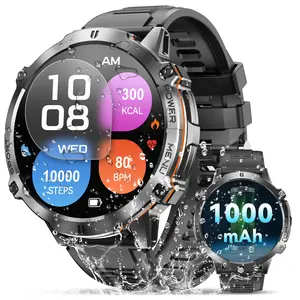 OUKITEL Military Smart Watch for Men, 1.73" AMOLED, Bluetooth Call, 1000mAh Battery, IP68 Waterproof, Fitness Tracker with Heart Rate SpO₂ Compass