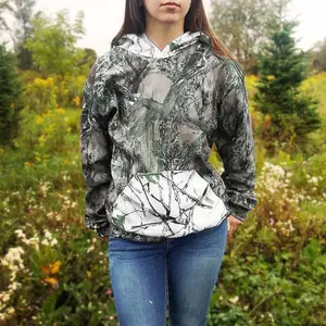 Women's Fleece Pullover Hooded Camo Sweatshirt