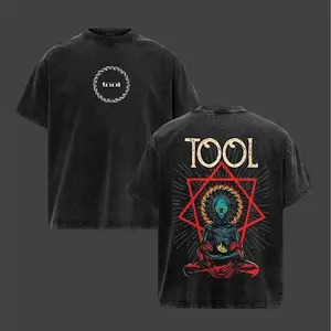 Vintage Retro Tool Band Album T-Shirt Men Women Short Sleeve Heavyweight Cotton Tees Streetwear Brand Acid Wash T-shirt Unisex Tops Summer Men's Clothing Retro Music Tee, Rock Music Lover Shirt, Vintage Band Shirts Casual Comfort Cotton Fabric Fit Top