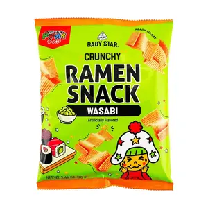 BABYSTAR Japanese Baby Star Crunchy Noodles Wasabi Flavor 70g - Delicious Snack for Kids