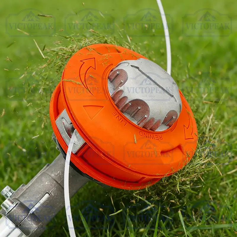 OM Aluminum Lawn Trimmer Head Replacement, High-Quality Automatic Grass Cutter Head, Anti-Tangle, Plug-And-Play, M10*1.25mm Thread