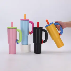 New handle cup 40oz car cup 304 stainless steel vacuum thermos cup large capacity double drink ice cup