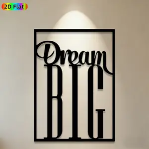 1pc Dream Big Metal Wall Art, Inspirational Dream Big Statue Mural, Ideal Gift for New Year, Christmas, Home Decor Enthusiasts, Rust-Resistant Metal Wall Decor Wall Sculptures, Perfect for Living Room Wall & Garden Fence, Unique Indoor Outdoor Decor