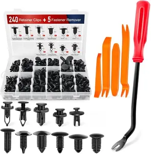 240PCS Bumper Retainer Clips, Car Plastic Rivets Fasteners Remover Push Retainer Kit -Door Trim Panel Clips for Toyota GM Ford Honda Acura Chrysler,2 Years Warranty