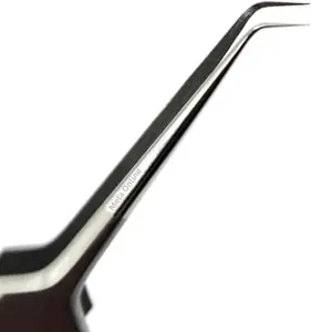 Ultra Fine Tip Tweezers - Titanium Alloy - CURVED tip - Premium quality High end - Precision Tweezers - Micro soldering, Hobby, watch repair, craft