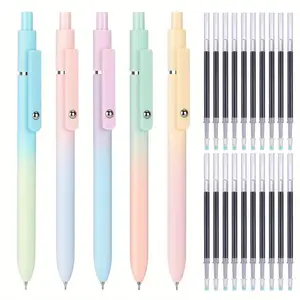 Gel Pen with Refill, Rollerball Pen Set, 25pcs/set Including 5 Counts Gel Pen & 20pcs Refill, Smooth Writing Pen, Stationery Supplies for Home School Office