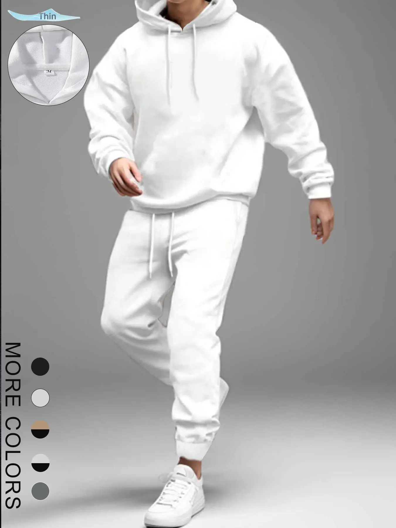 Men's Fashion Hooded Sweatshirt Set, Comfortable Skin-Friendly Casual Sportswear All Seasons, Multiple Colors Available, Versatile Style, Streetwear Tracksuit Set, Sport Casual Outfit