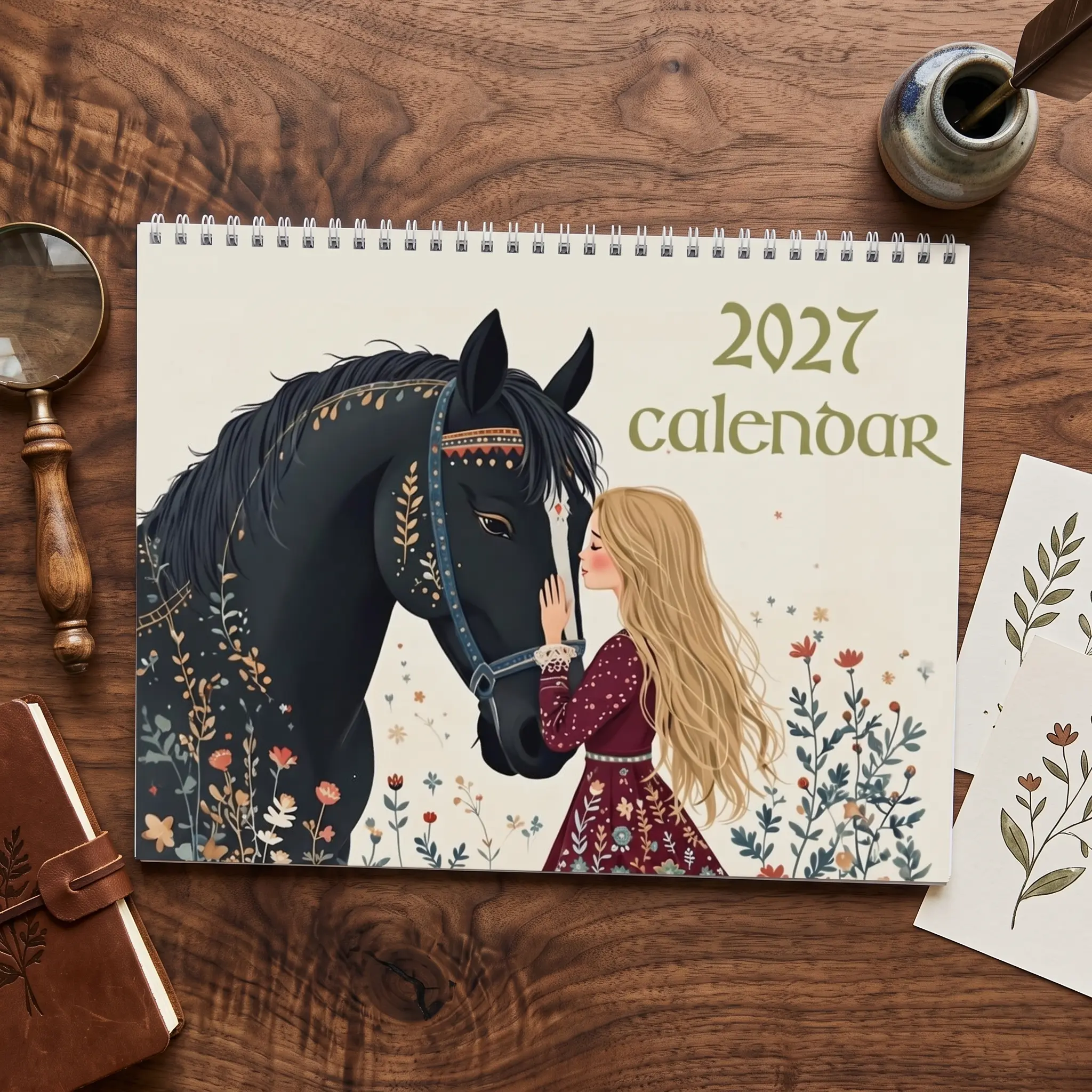 Princess 2027 Calendar, Aesthetic Wall Calendar, Room Decor, Fan Collectible Gift