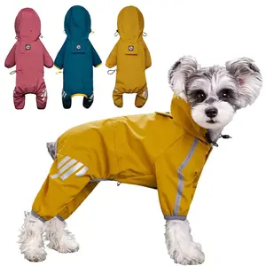 Dog Raincoat Reflective Waterpr00f Pet Clothes for Chihuahua Maltese Rain Coat Small Medium Dogs Jumpsuit Raincoat Dogs Overalls