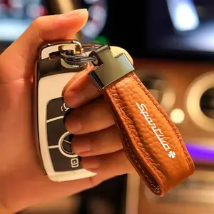 Premium Real Sheepskin Keychain, Minimalist Leather Key Charm, for Car Keys & House Keys, Alfa Romeo Models, Stylish Accessory