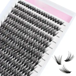 Cluster Lashes 240pcs 40D DIY Eyelash Extension D Curl Long Individual Lashes Mixed Tray Faux  Lash Clusters Extensions 0.07 0.10 Black (40D-0.07D-9-16mm)