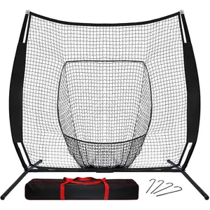 7*7ft Baseball Softball Practice Net- Portable Baseball Net for Batting, Hitting, Pitching Come with Carry Bag, Training for Players of Any Skill Level - Easy Assembly