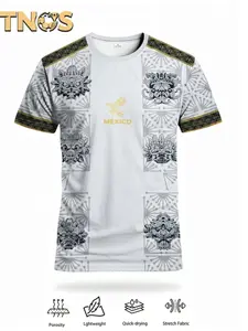 Mexico Men's Soccer Jersey, soccer shirt, Youth Team Pullover, Comfortable Sport Top with Mayan Civilization Design, Perfect for Gold Cup and Training