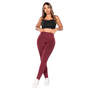 Legging SMI0079 Wine Con faja interna- efecto lifting y acabado Ultrainvisible