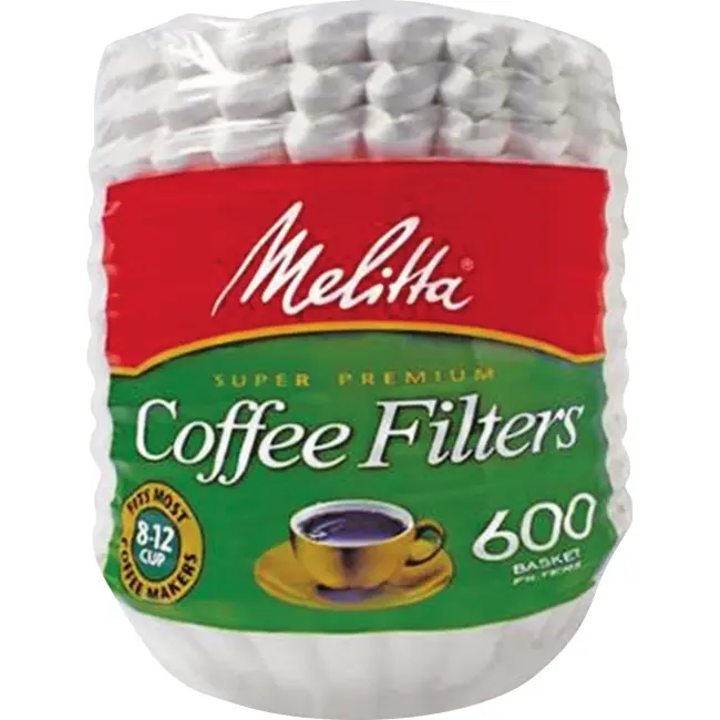 Melitta Disposable Super Premium Basket-Style Coffee Filter - White, 600 Count