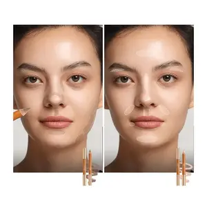 OUT OF OFFICE Dual-Ended Contour Stick - Highlight & Conceal for All Skin Tones #01 Bright Skin + Cement Gray