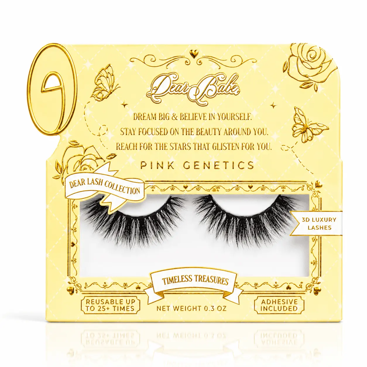 Timeless Treasures Pink Genetics Eyelashes Makeup Eyelash Extension Dear Babe Collection Reusable Up to 10.22 Times Cosmetic Enhancer