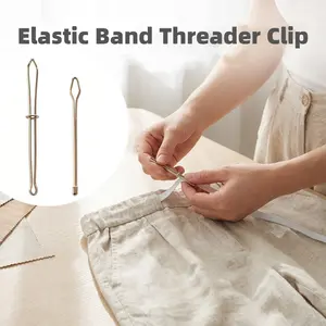 5pcs Elastic Band Threader Clip for Sewing DIY, Belt Guide Needle Tool for Trousers, Adjustable Strap Guide Tool, Needle Threader, Stringing Device, Sewing Supplies, Essential for Tailoring & Crafting Projects