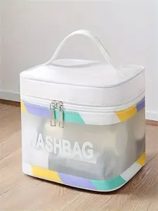 Multifunctional Large Capacity Portable Makeup Bag, Travel Toiletry Pouch, Semi-Transparent Storage Bag, Unisex Gift for All Seasons
