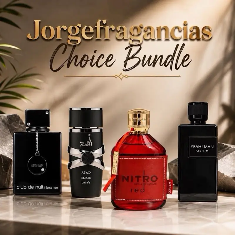 Lattafa Unisex 400 ML Mega Bundle Eau de Parfum Spray Set - CDN Intense, Nitro Red, Asad Elixir, Yeah Scents - 100 ML Each for Adults with Multiple Scents