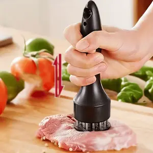 Stainless Steel Meat Tenderizer Tool, Kitchen Gadget with Ergonomic Handle, Perfect for Campers and Home Kitchens, Ideal for Beef, Chicken, Pork