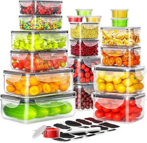 40 PCS Airtight Food Storage Containers with Lids (20 Containers & 20 Lids) - Stackable, Leakproof Plastic Meal Prep Containers for Kitchen Organizing