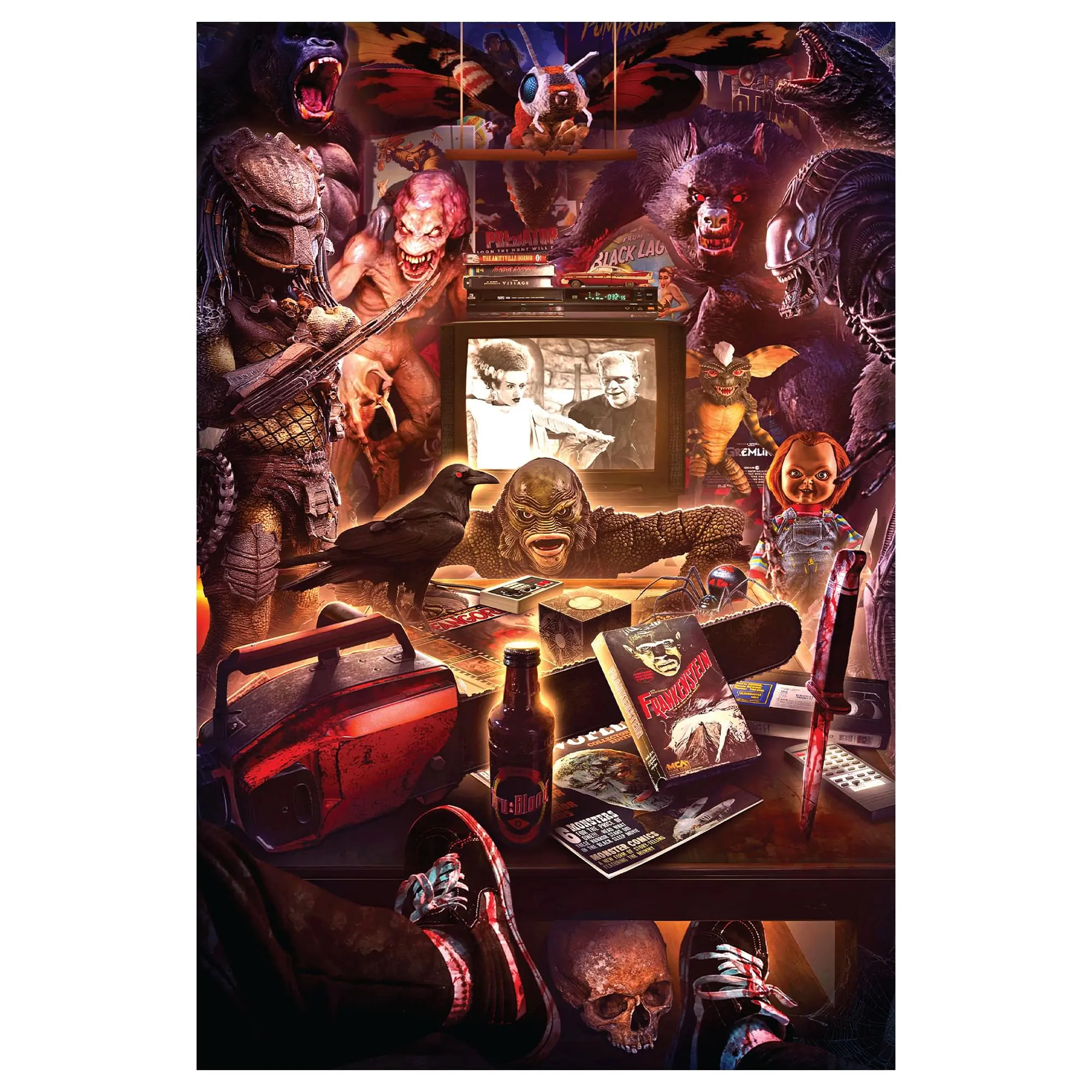 Monster Mayhem 1000-Piece Jigsaw Puzzle By Rachid Lotf | Toynk Exclusive, Puzzle Art