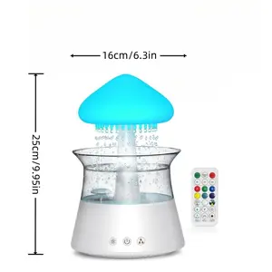 Rain Cloud Humidifier Diffuser Water Drip Humidifier with Remote Waterfall Lamp Mushroom Humidifier Rain Sounds White Noise Humidifier Air Humidifiers for Bedroom Desk arima diffuser home room aroma diffuser