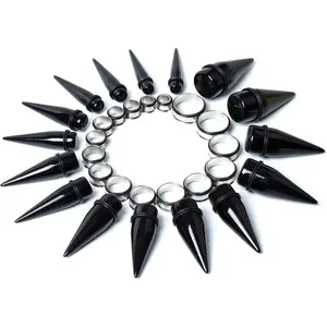 32 PCS 00G-24mm Ear Taper Gauge Stretching Kit Stainless Steel Tapers Tunnels Plugs Piercing Jewelry