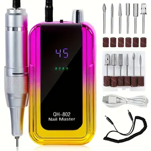 Quiet 45, 000RPM Electric Nail Drill Set With USB Charging - Professional Manicure And Pedicure Tool For Acrylic Gel, Buffing And Removal - Portable, Low Noise Nail Care Set With Drill And Sanding Belt