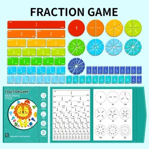 Magnetic Fraction Pebbles Set with Demonstration Book, Visual Math Teaching Materials for Elementary School, Montessori Home Education Supplies