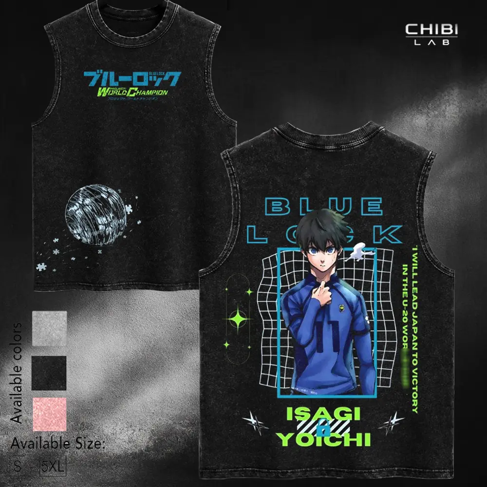 Isagi Yoichi Blue Lock Oversized Streetwear Graphic Tee,Tank Top, Hoodie Anime Streetwear,Oversized Graphic T-Shirt, Sorcerer Core Gym Fit, graphic tee Top Tshirt Cotton Fabric