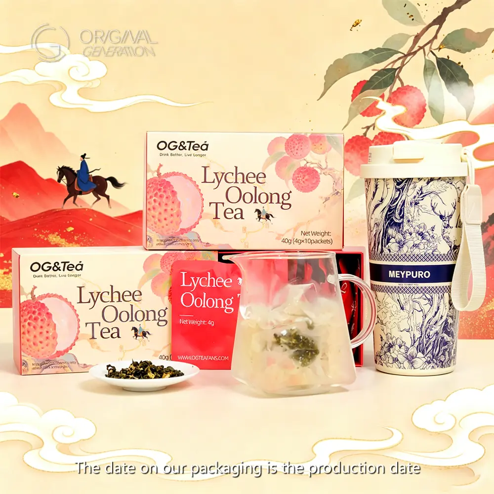 OG Lychee Oolong Tea · Cold Brew Fruit Tea with Real Lychee Pear and Oolong Tea · No Artificial Flavor