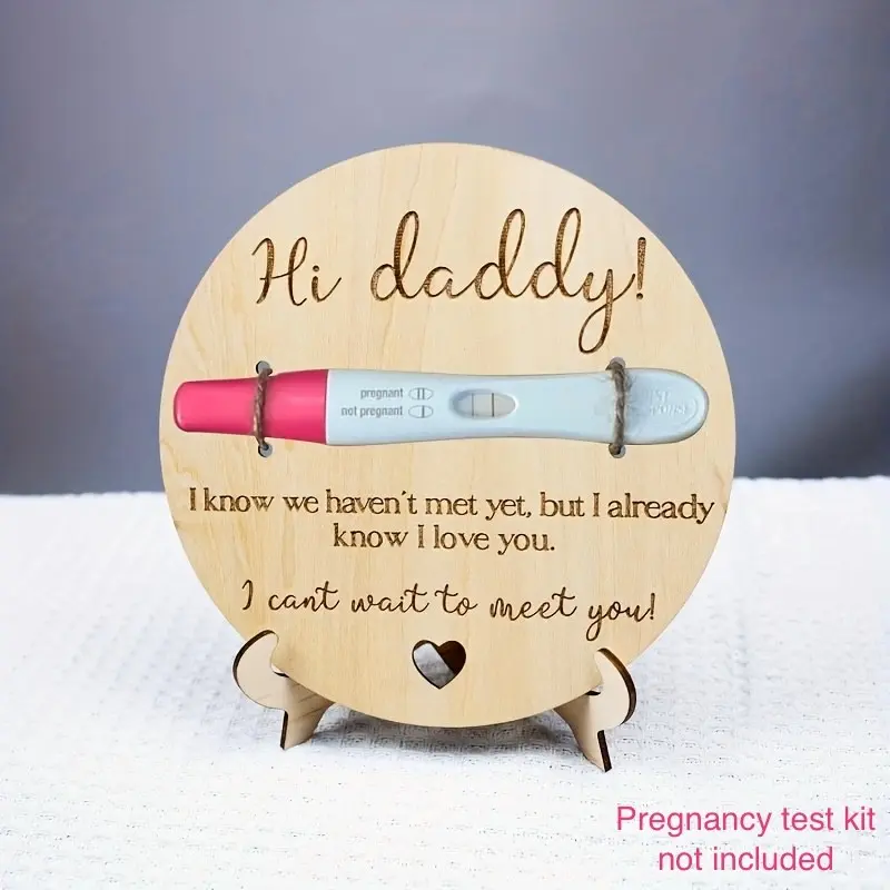 Hi Daddy Wooden Pregnancy Announcement Sign, Wood Home Sign, Home Decor Gifts, Ultrasound Photo Memorial Ornament, Surprise Gift for Future Dad, Baby Shower Decoration, Decor Signs